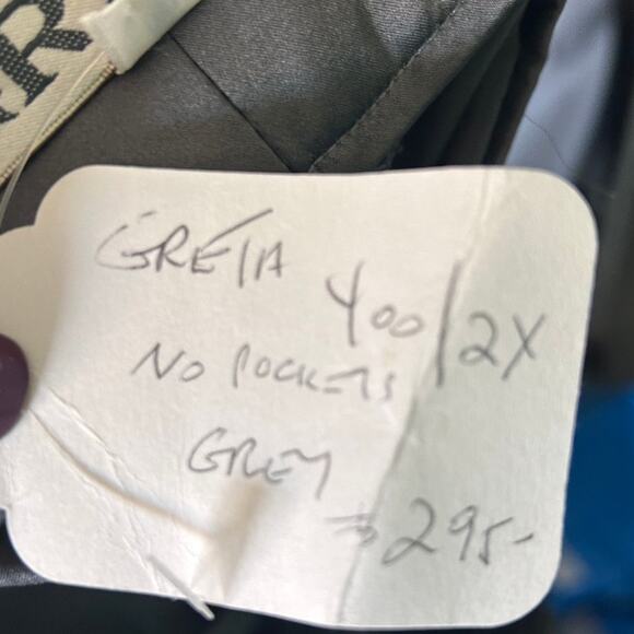 NWT Vintage GRETA Beverly Hills Steel Gray Straight Leg Silk Pants NOS Fits a 4 - Picture 2 of 15